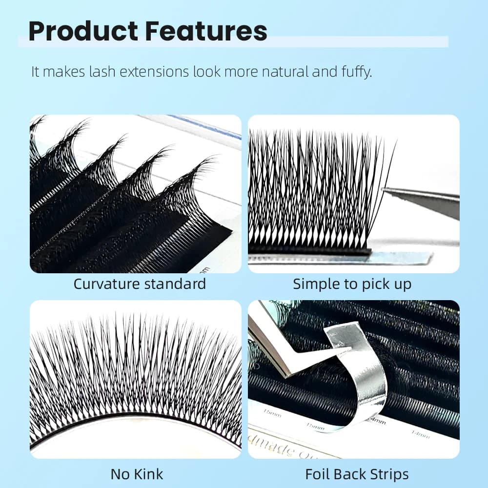 10 Cases W Shape 5D Premade Volume Fans