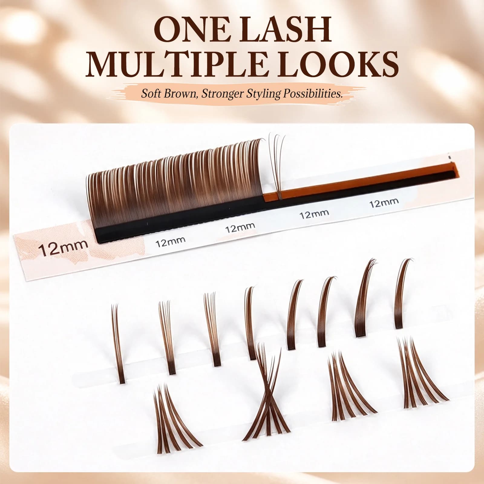 Dark Brown Camellia Individual Eyelash Extensions With Adhesive