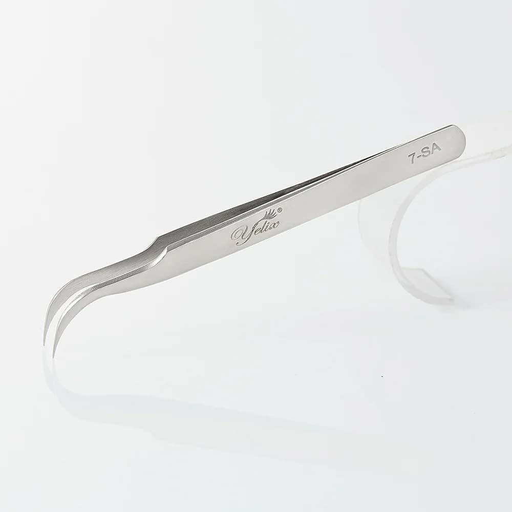 3D Accurate Fiber Tip Stainless Steel Eyelash Tweezers