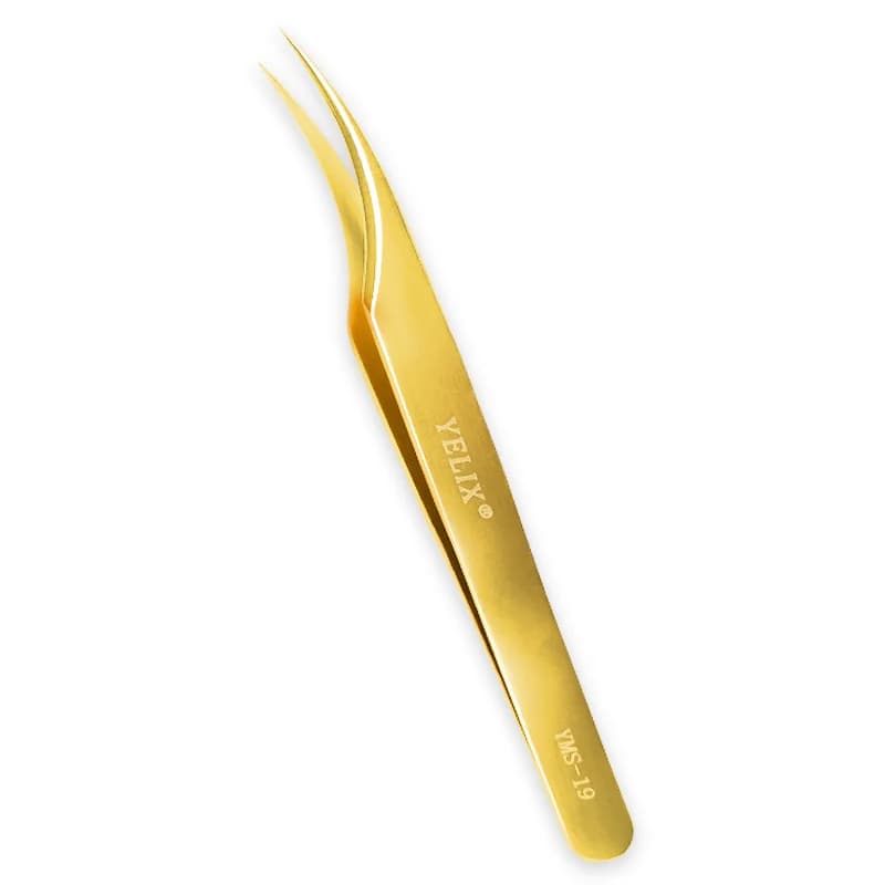 Golden Stainless Steel Isolation Lash Tweezers