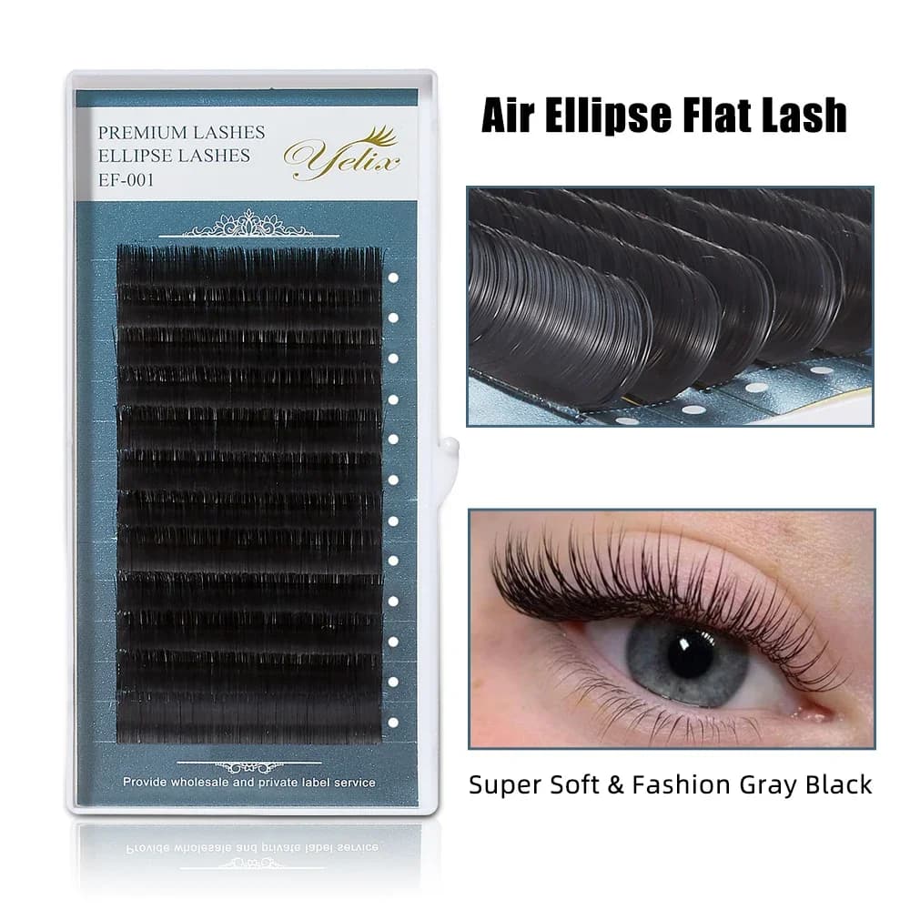 Ellipse Flat Cashmere Split-Tip Eyelash Extensions