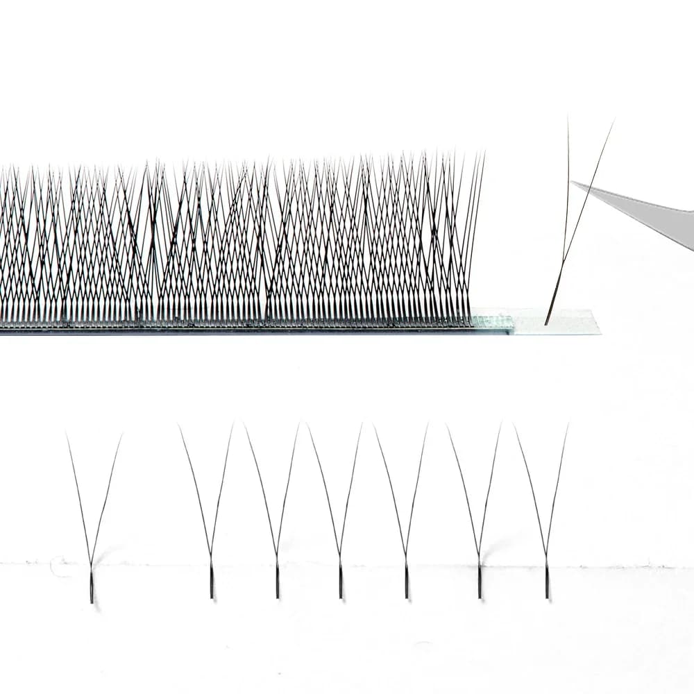 U-Shape YY Eyelash Extensions, Double Tip Premade Fans