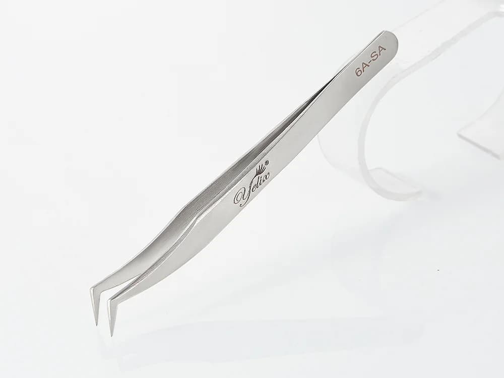 3D Accurate Fiber Tip Stainless Steel Eyelash Tweezers