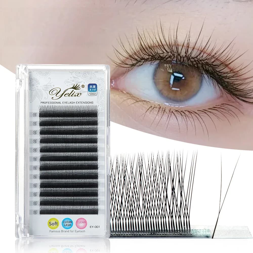 2D Y Shape Single Tip Hand Woven Eyelash Extensions