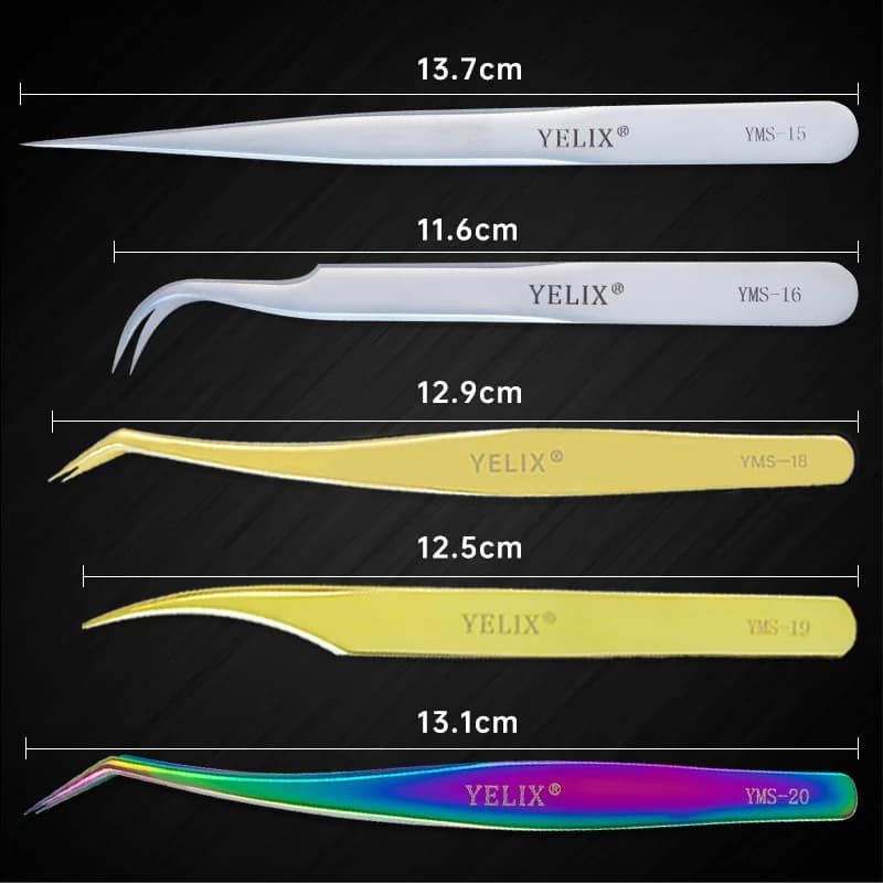 Golden Stainless Steel Isolation Lash Tweezers