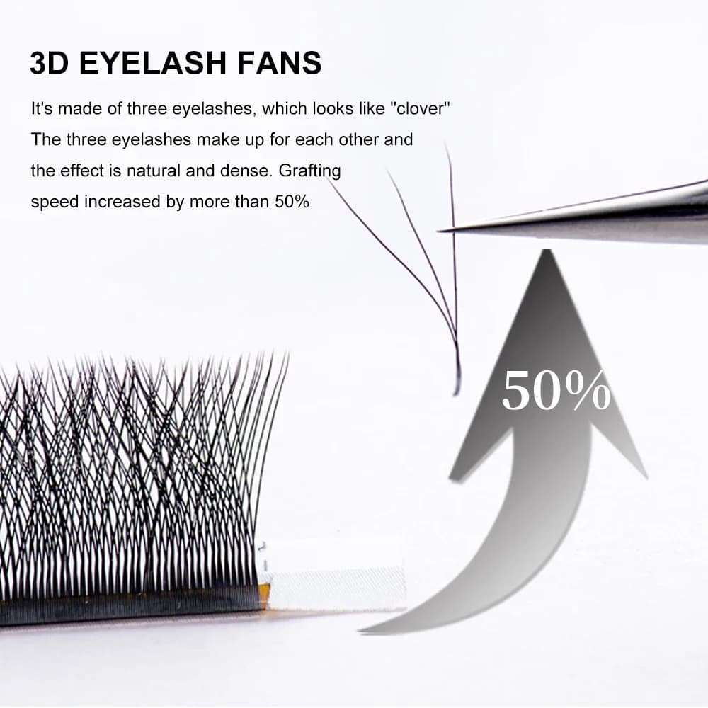 0.07mm W Shape Clover 3D Mink Lash Extensions