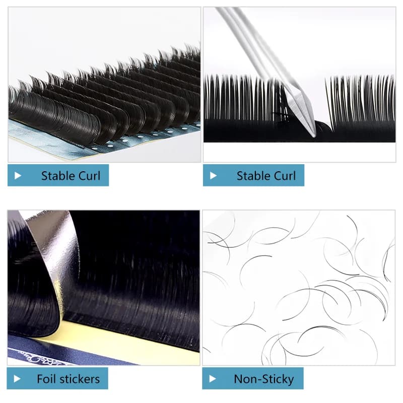 Flat Ellipse Split Tip Eyelash Extensions 0.15mm 0.20mm
