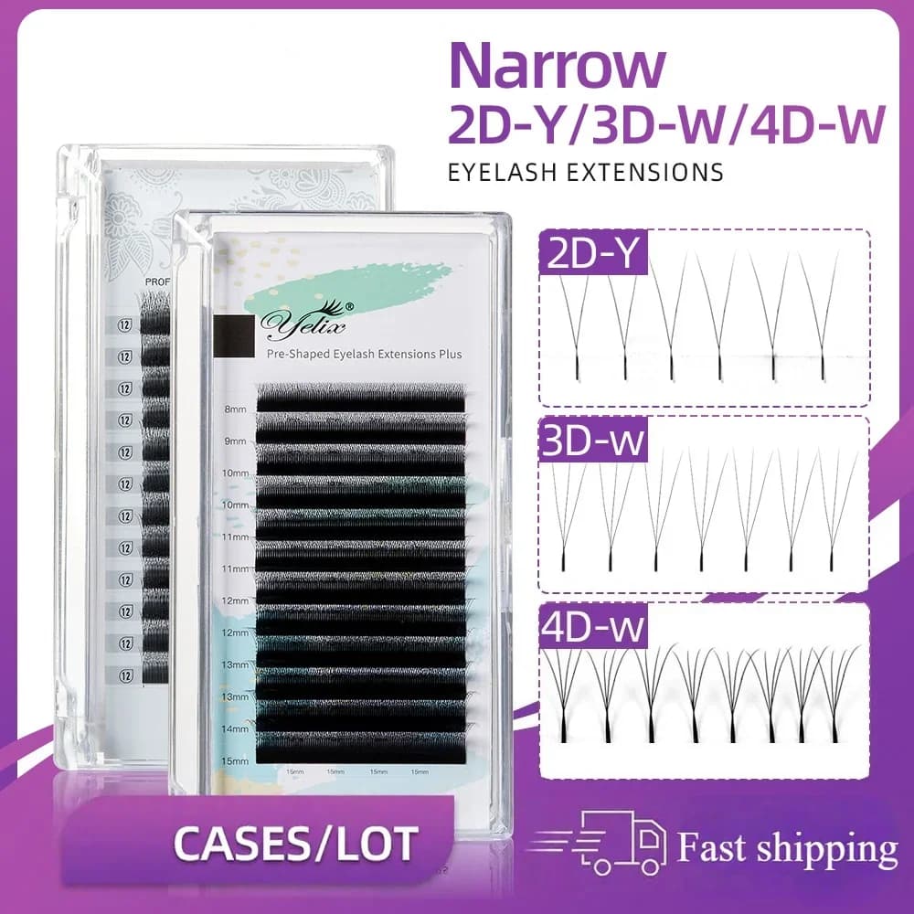 Narrow W-Shape Eyelash Extensions, 2D-5D Volume Fans