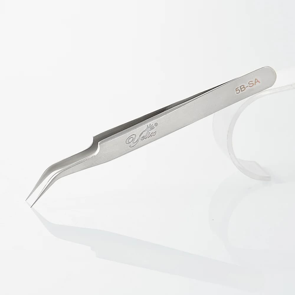 3D Accurate Fiber Tip Stainless Steel Eyelash Tweezers
