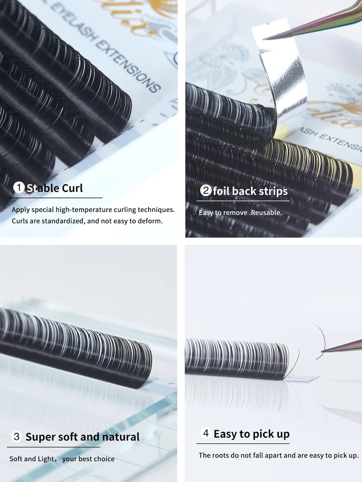 Black Classic Individual Silk Eyelash Extensions 12 Rows