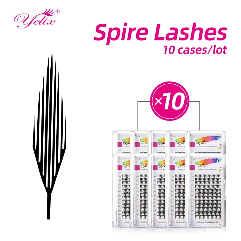 10 Cases Natural Soft Spire Shape Individual Eyelash Extensions