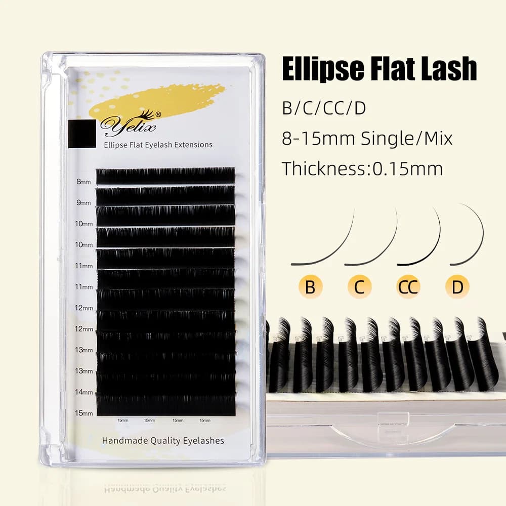 12 Rows 0.15mm Matte Black Split Tip Lashes
