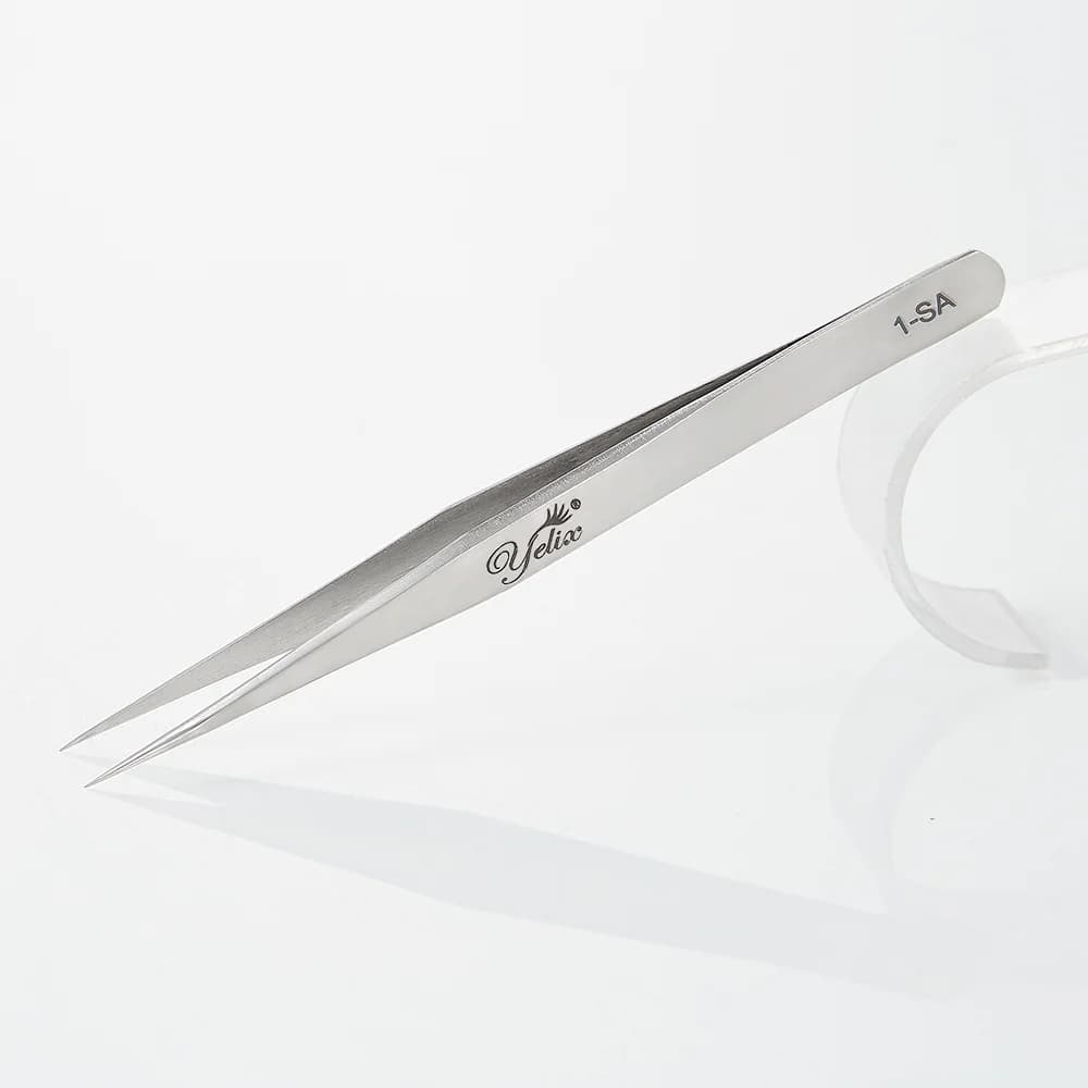 3D Accurate Fiber Tip Stainless Steel Eyelash Tweezers