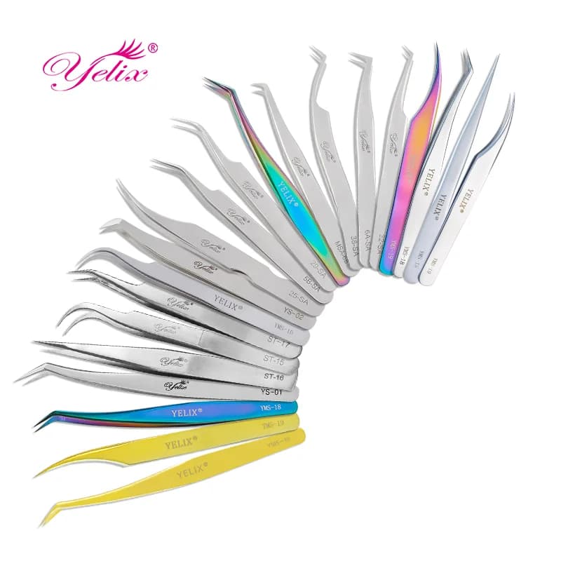 3D Accurate Fiber Tip Stainless Steel Eyelash Tweezers