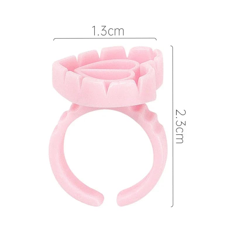 100 Pcs Disposable Glue Ring Holders for Lash Extensions