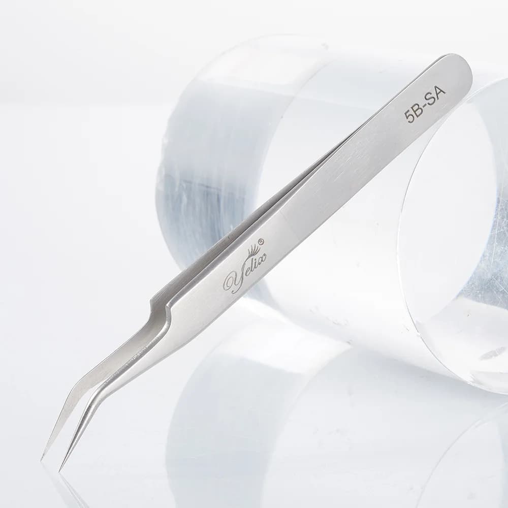 3D Accurate Fiber Tip Stainless Steel Eyelash Tweezers