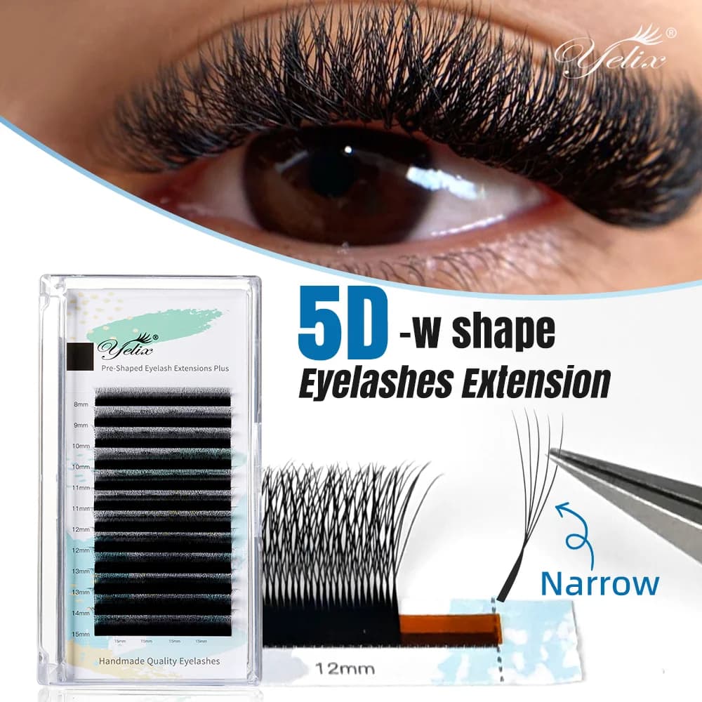 Narrow 5D W Shape Automatic Flowering Eyelash Extensions