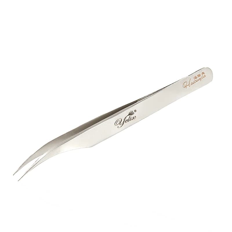 3D Accurate Fiber Tip Stainless Steel Eyelash Tweezers