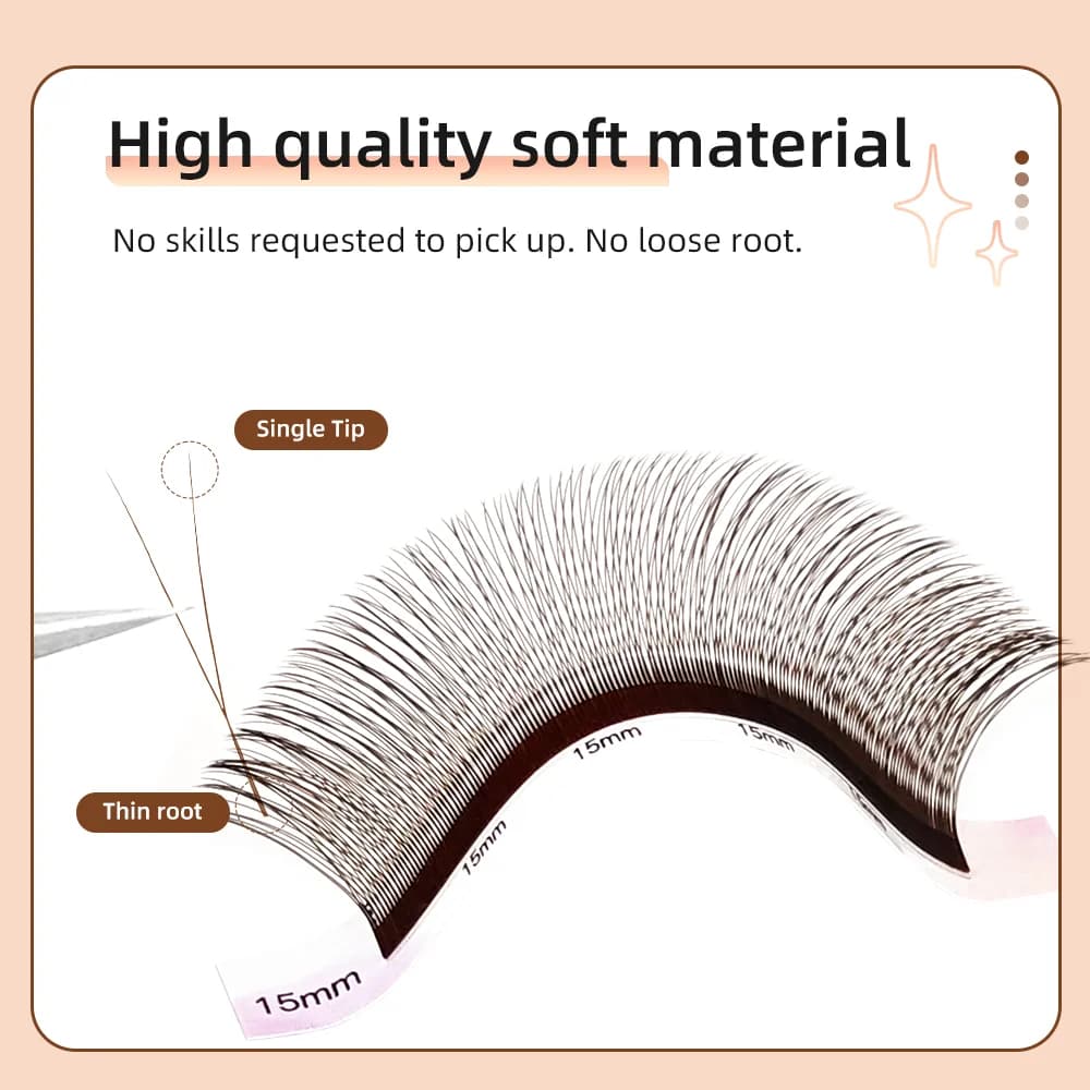 12 Rows 2D Y Black Brown Russian Volume Lashes