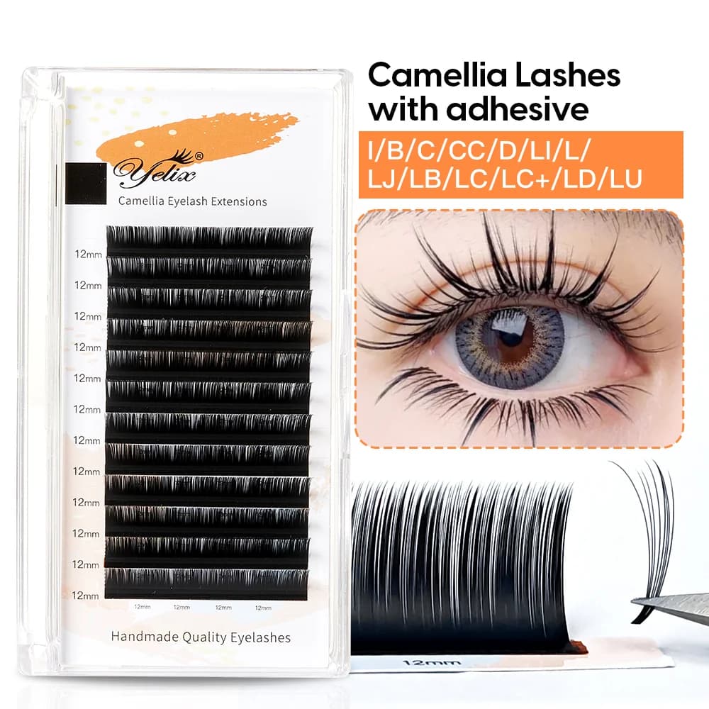 Camellia Bloom Individual Eyelash Extensions with Adhesive
