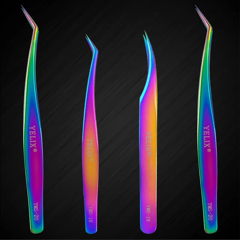 Golden Stainless Steel Isolation Lash Tweezers