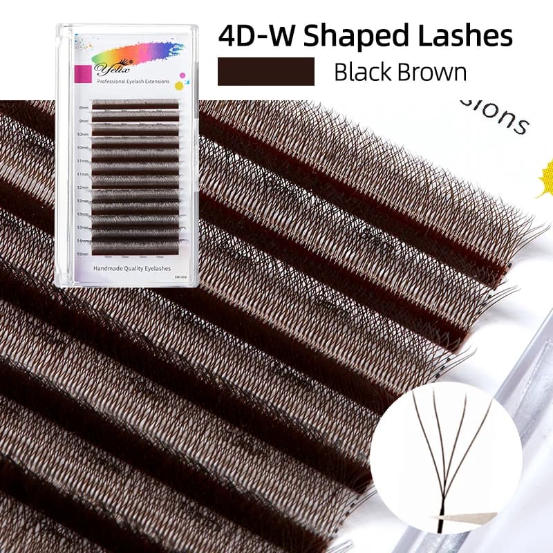 Brown W Shape 2D-5D Premade Fan Eyelash Extensions
