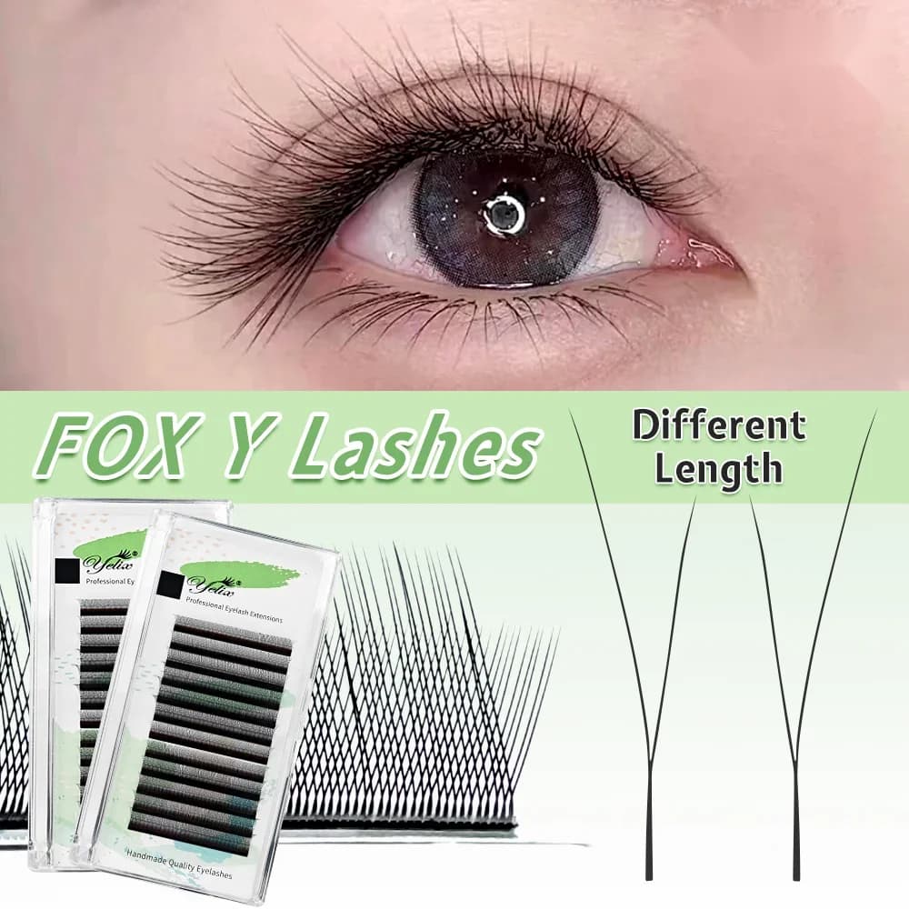 Fox Y Shape B/C Curl Premade Fan Lashes Mix 8-13mm