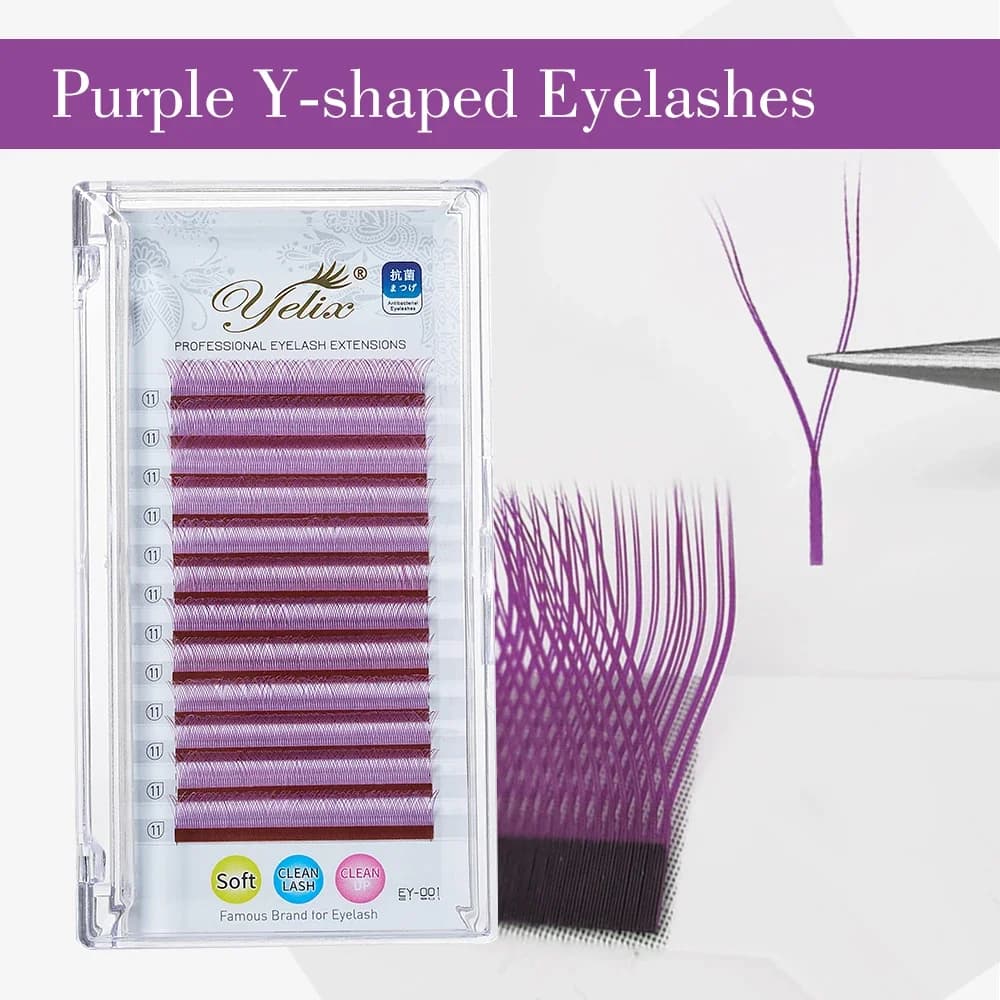 Purple Colored YY Premade Volume Fans