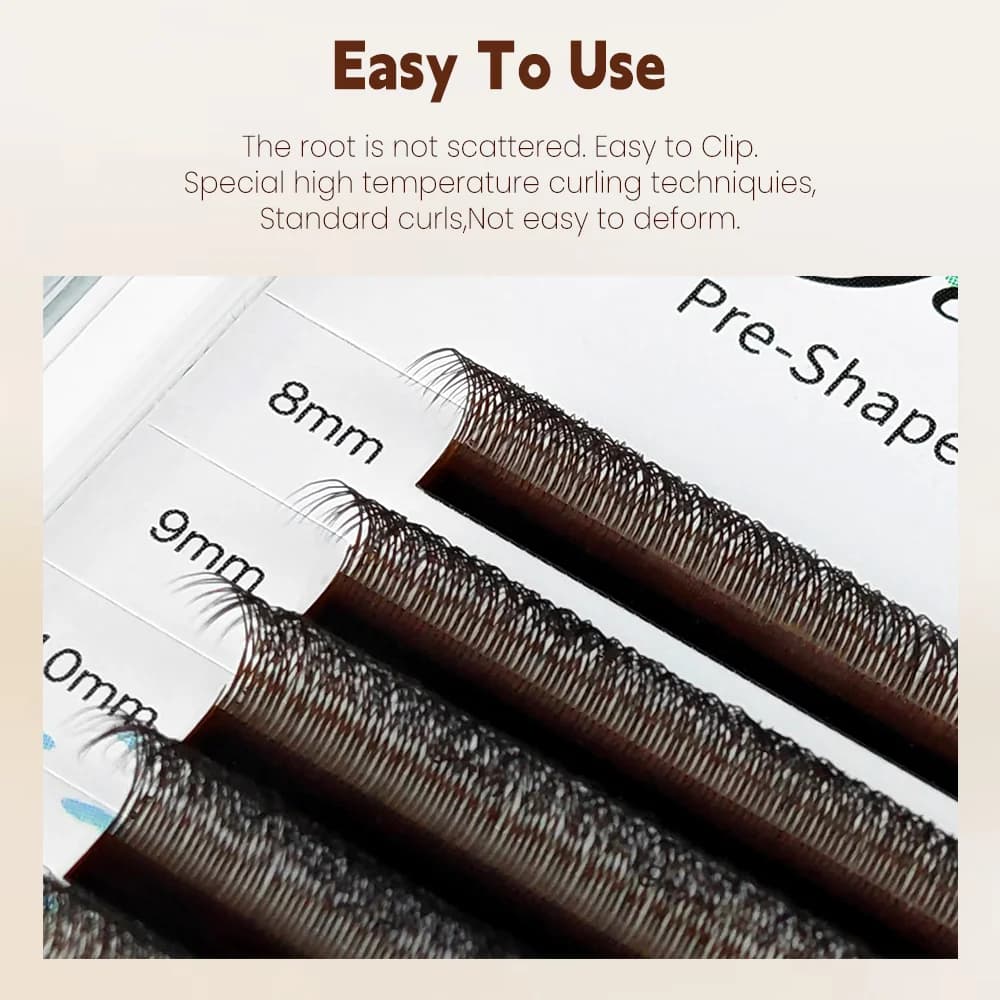 Black-Brown W Shape Premade Volume Fan Lashes