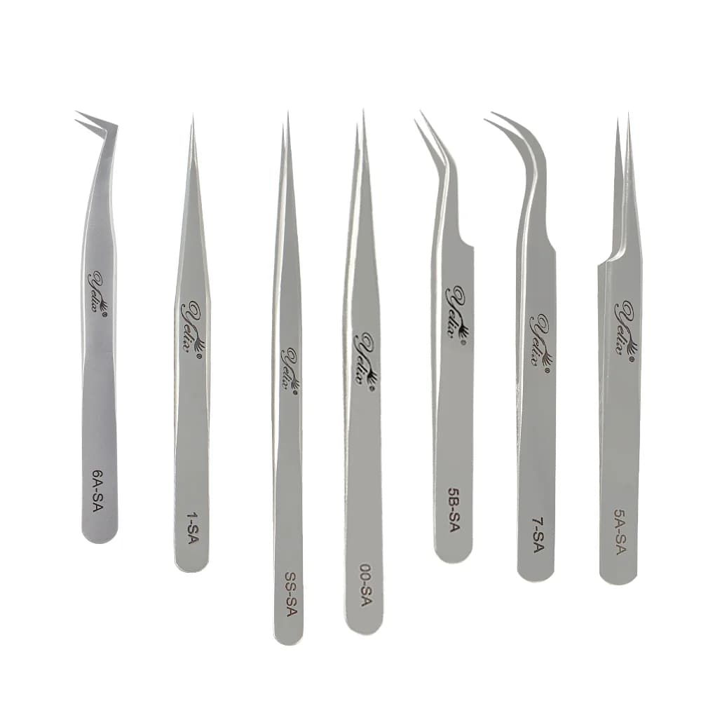 3D Accurate Fiber Tip Stainless Steel Eyelash Tweezers