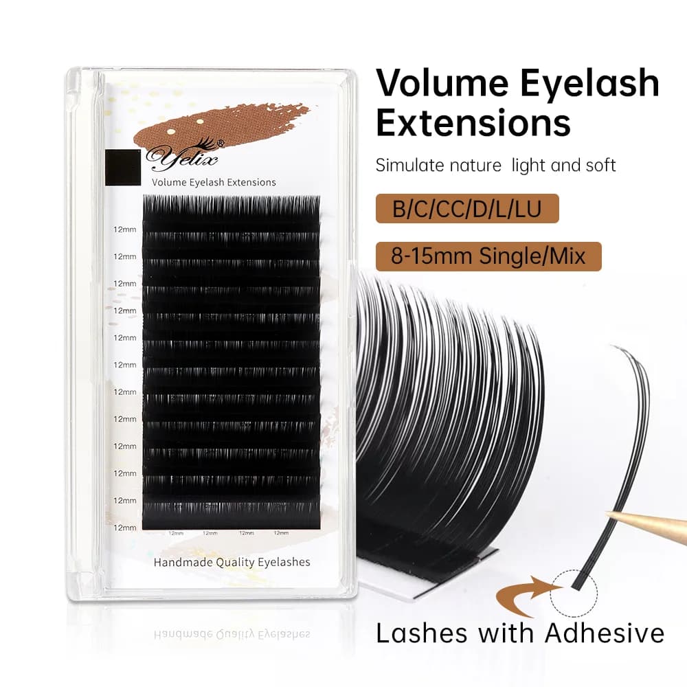 Premium Classic Individual Eyelash Extensions with Adhesive
