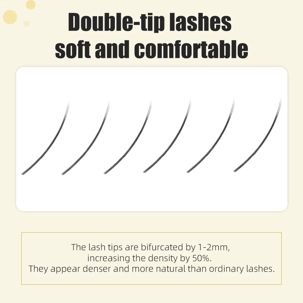12 Rows 0.15mm Matte Black Split Tip Lashes