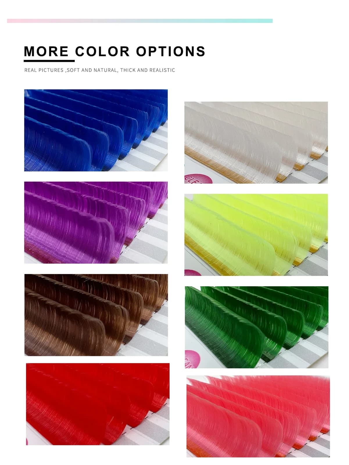 Colored Easy Fan Eyelash Extensions Red Green Blue Purple