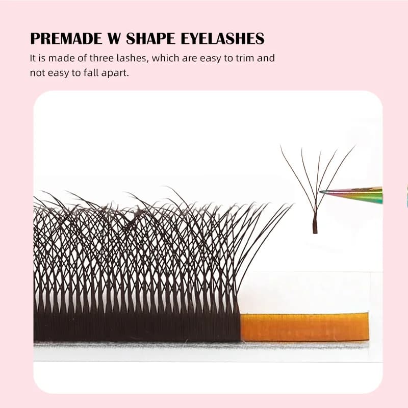 Brown W Shape 2D-5D Premade Fan Eyelash Extensions