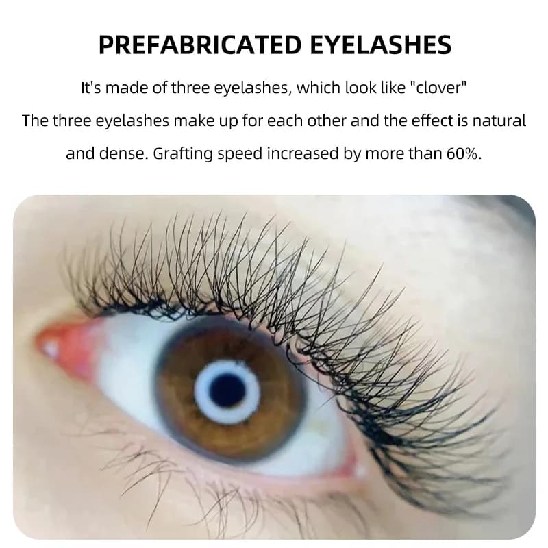 3D W Shape Premade Volume Fan Eyelash Clusters