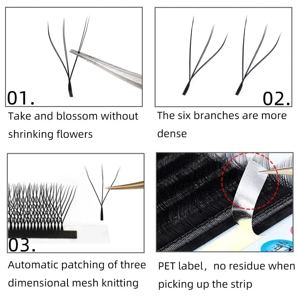 5D W Shape Automatic Flowering Premade Fan Eyelash Extensions