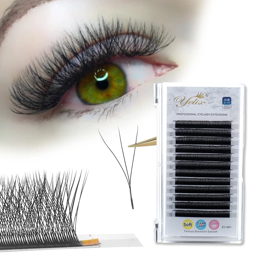Soft Clover 3D Mink W Shape Eyelash Extensions
