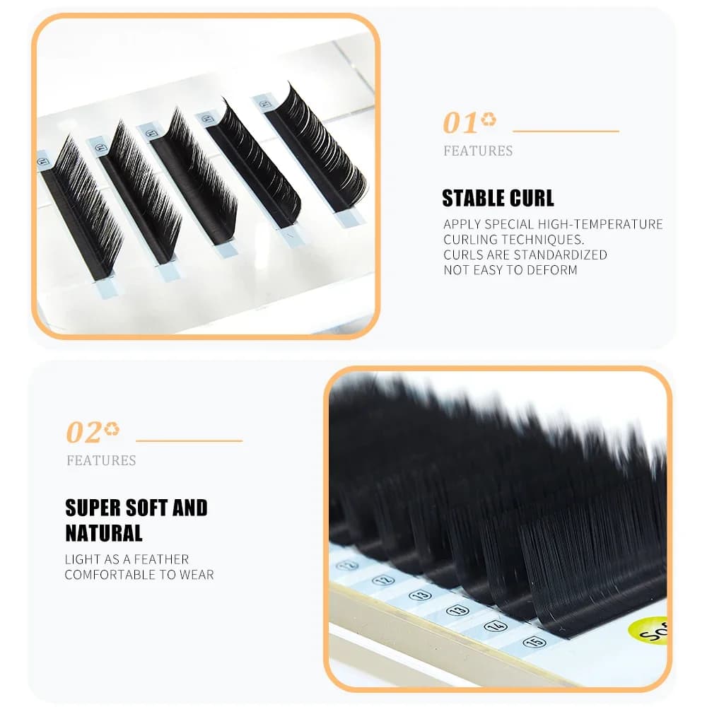 L Curl Matte Mink Individual Eyelash Extensions 8-15mm