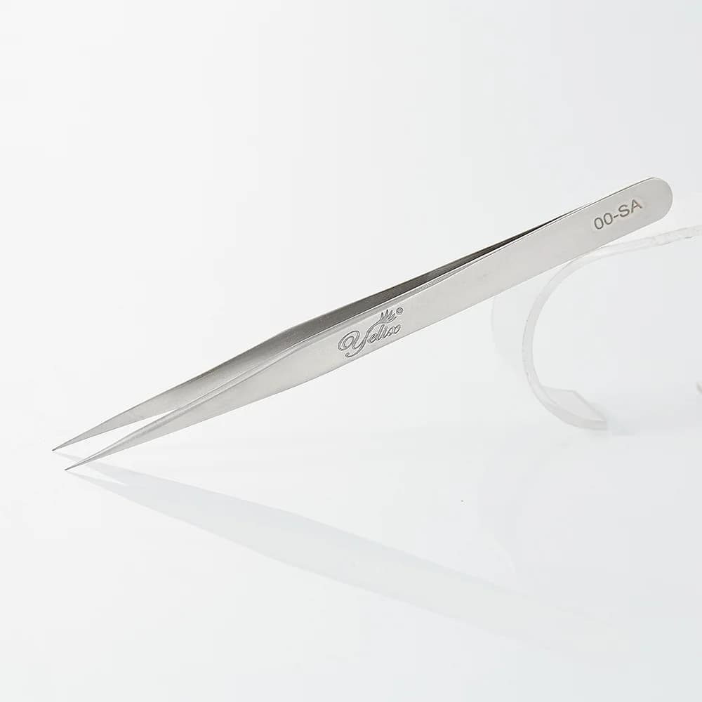 3D Accurate Fiber Tip Stainless Steel Eyelash Tweezers