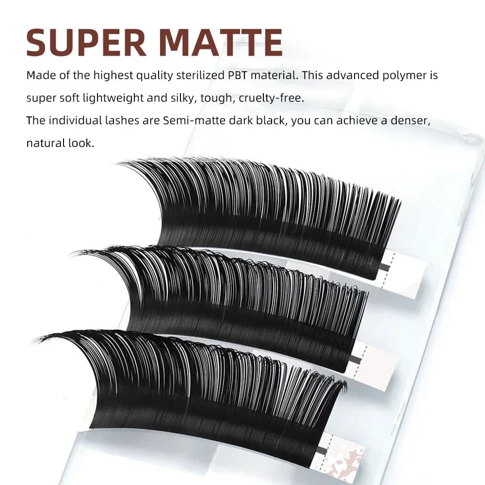 Super Matte Classic Individual Eyelash Extensions 0.18mm