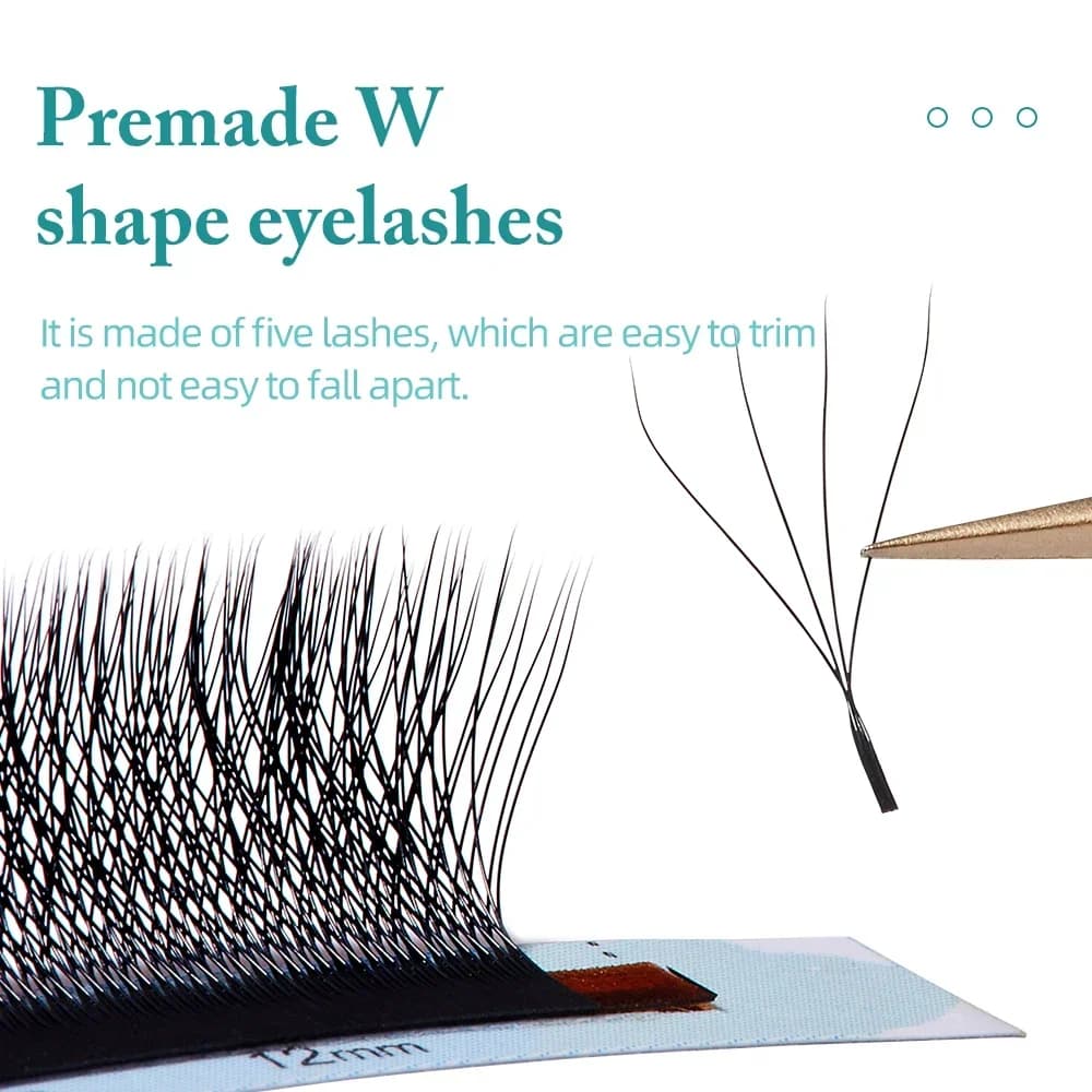 W Shape 4D Premade Fans 0.07mm D Curl