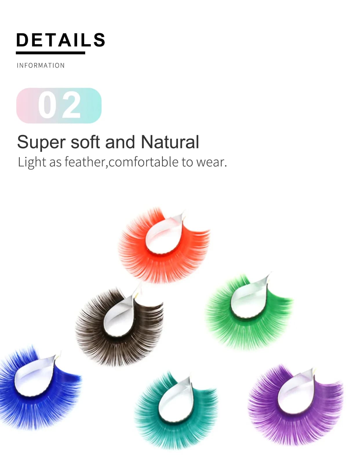 Colored Easy Fan Eyelash Extensions Red Green Blue Purple
