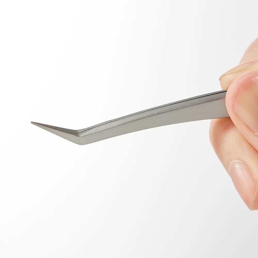 3D Accurate Fiber Tip Stainless Steel Eyelash Tweezers