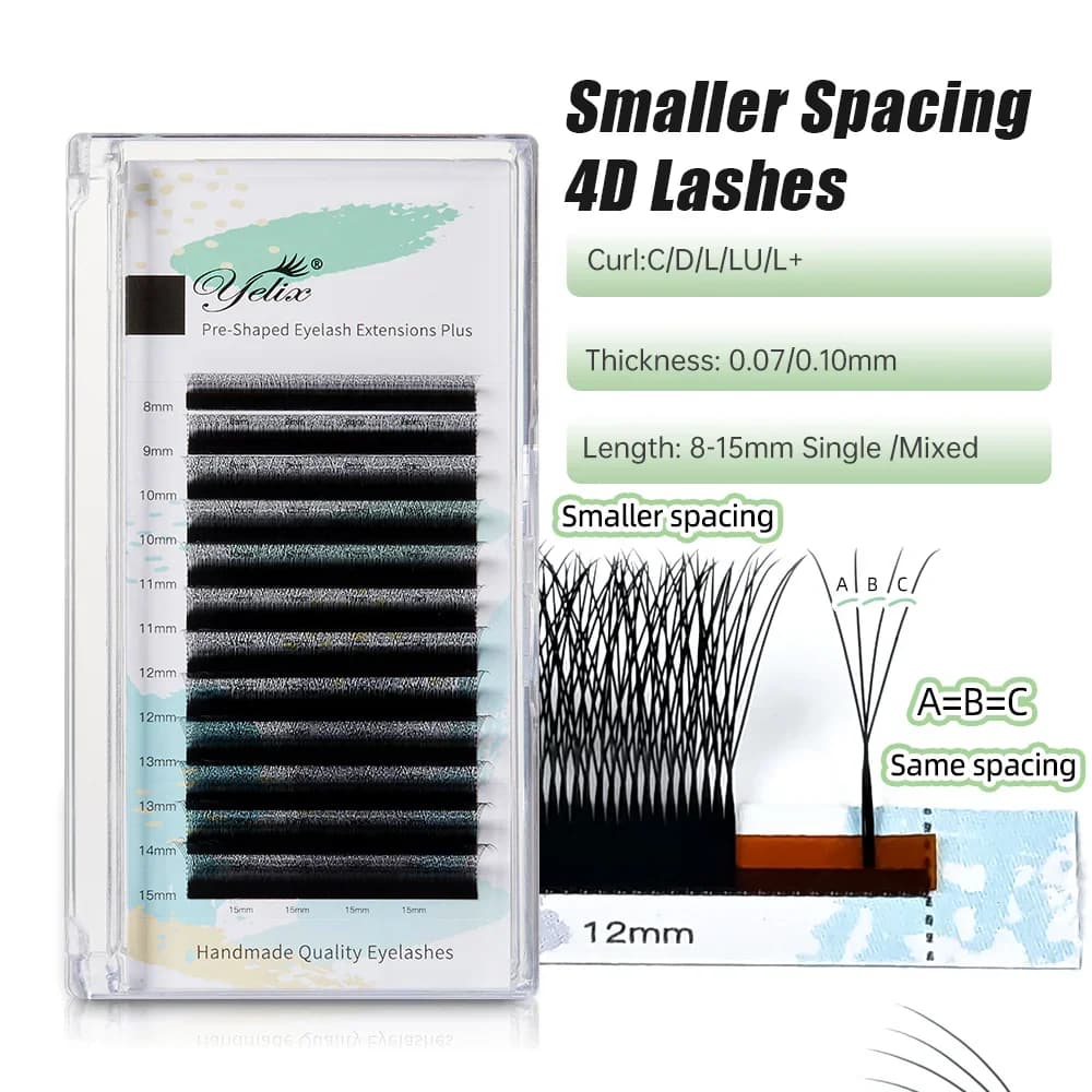 Narrow 4D W Shape Automatic Flowering Eyelash Extensions