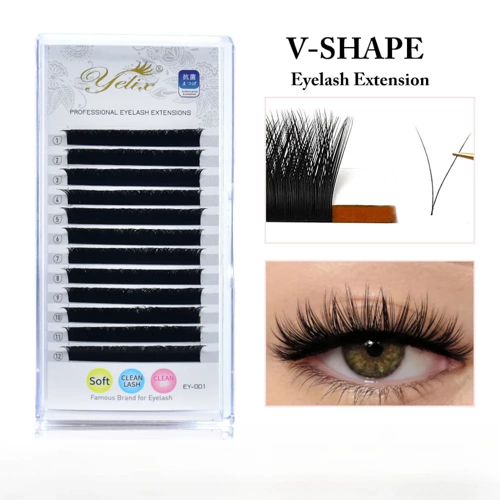 V-Shape Auto Fan Blooming Lashes Mix 8-15mm