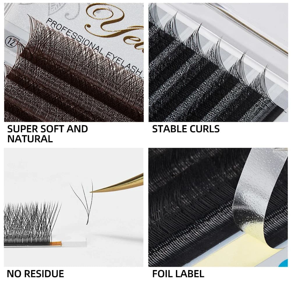 0.07mm W Shape Clover 3D Mink Lash Extensions