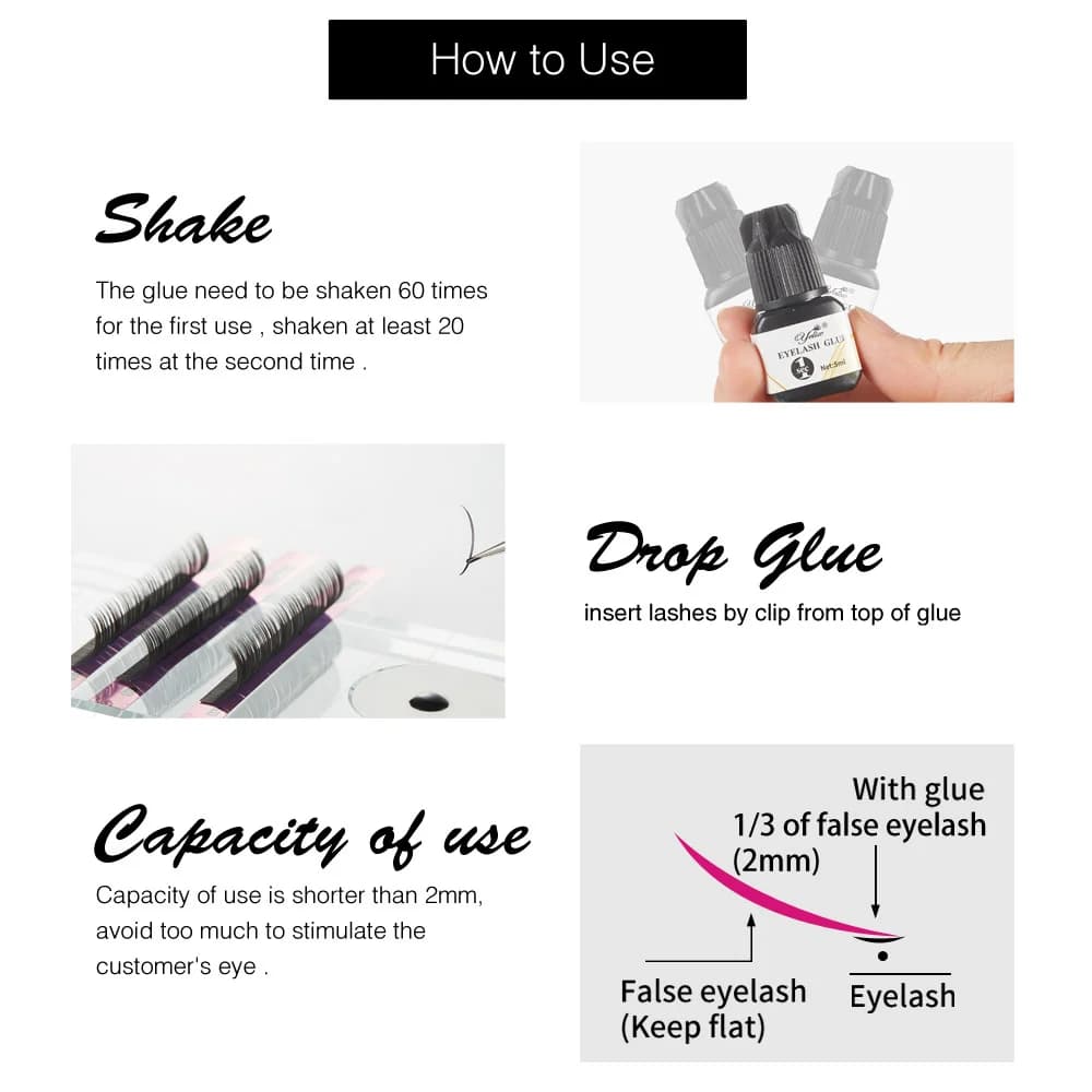 Professional Eyelash Extension Glue 5ml 3-Pack