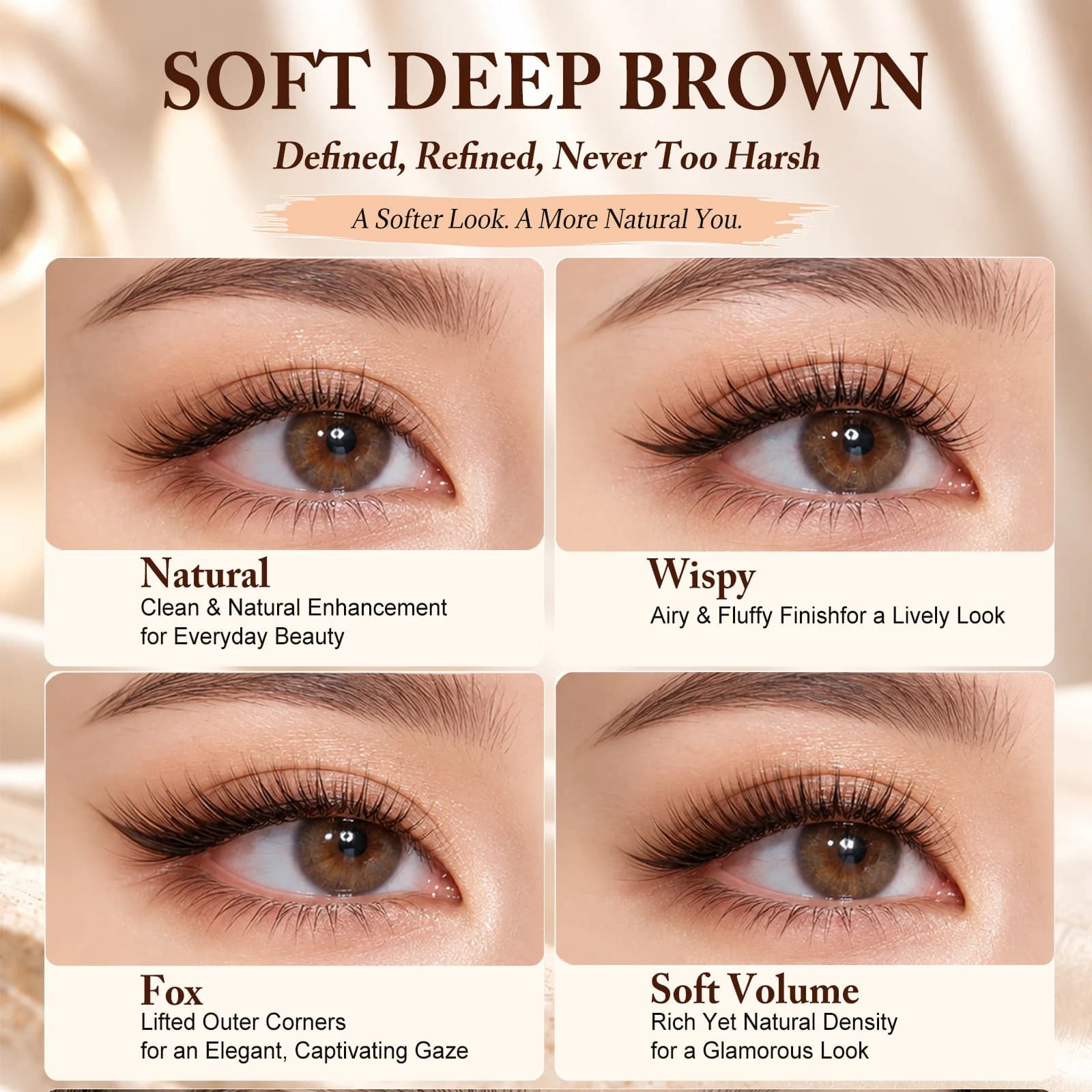 Dark Brown Camellia Individual Eyelash Extensions With Adhesive