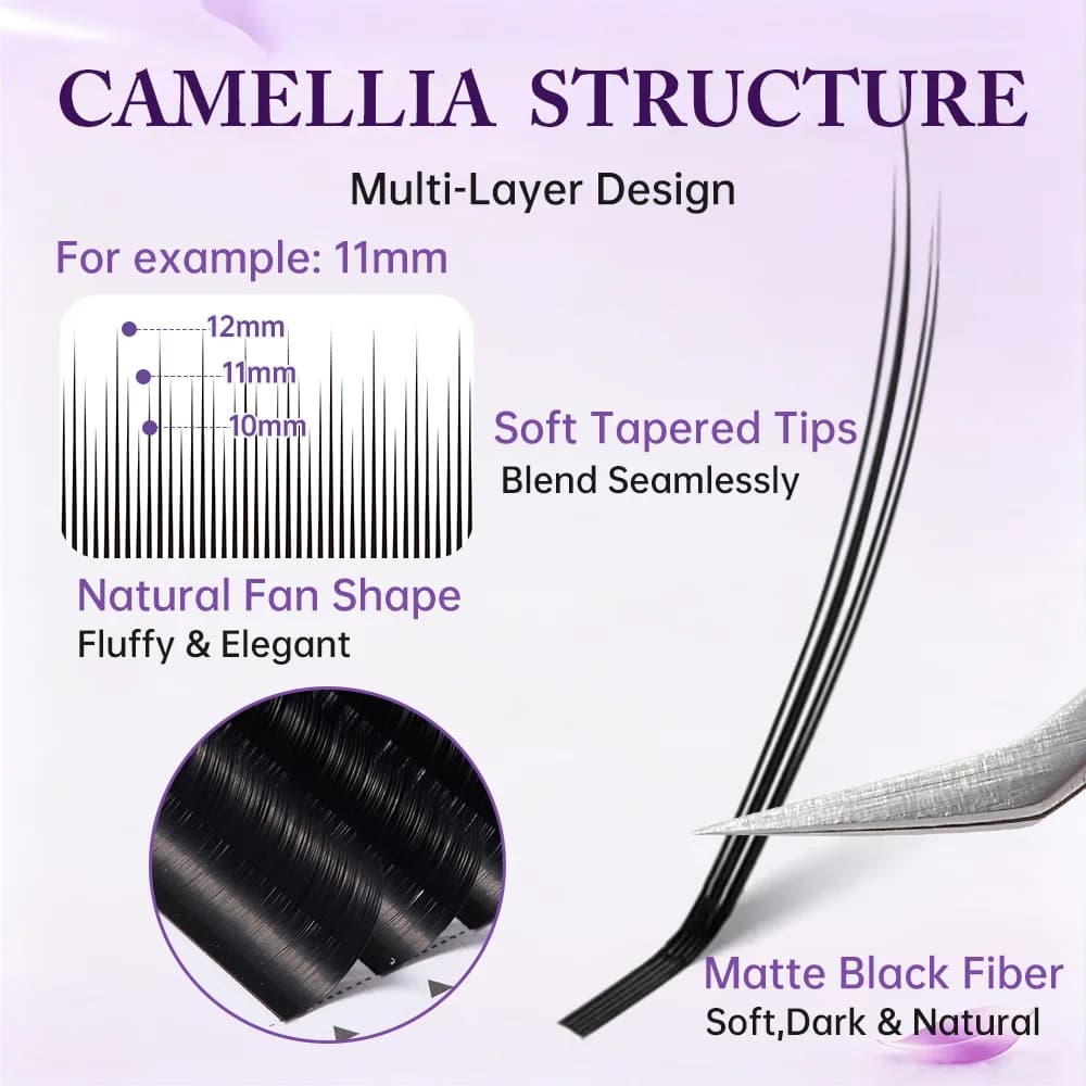 Camellia Volume Lash Extensions Soft Natural