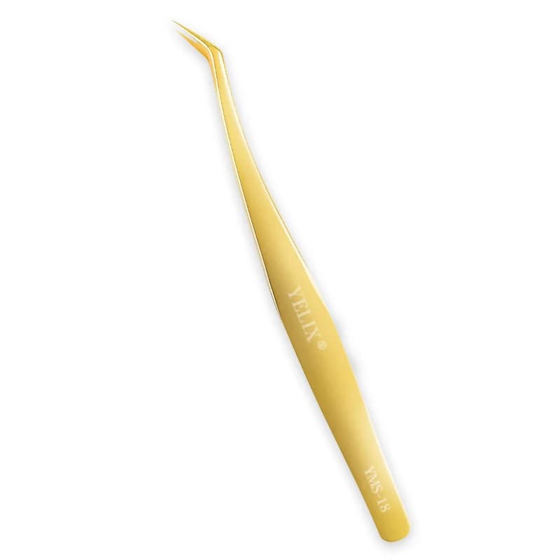 Golden Stainless Steel Isolation Lash Tweezers